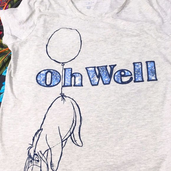 WOMEN'S WINNIE THE POOH EEYORE "OH WELL" SHIRT SIZE LARGE TOP DISNEY STORE - Picture 3 of 6